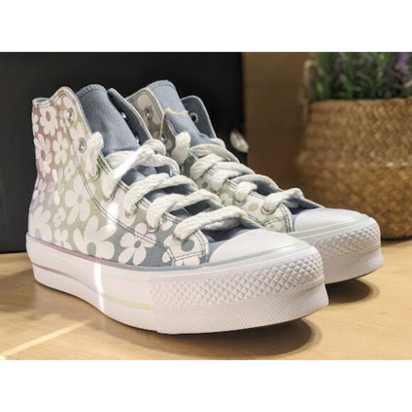 NIB Converse Chuck Taylor All Star Lift Platform Gradient Flowers Hi Tops W9.5 - Picture 2 of 15